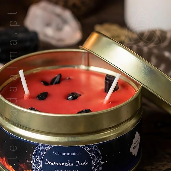 Velas Minerais Desmancha Tudo com Turmalina Negra