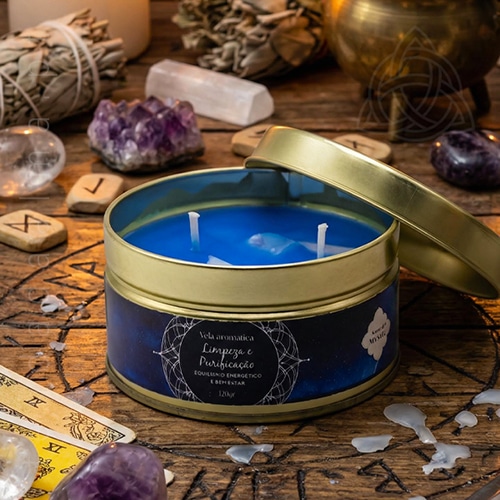 Velas Minerais Limpeza e Purificacao com Selenite