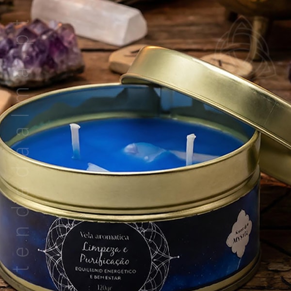 Velas Minerais Limpeza e Purificacao com Selenite