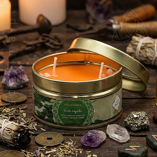 Velas Minerais Sorte Rapida com Quartzo