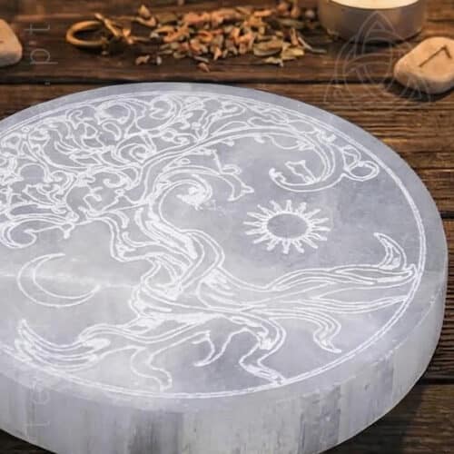 Base de Selenite com Árvore da Vida - 10 cm - Image 2