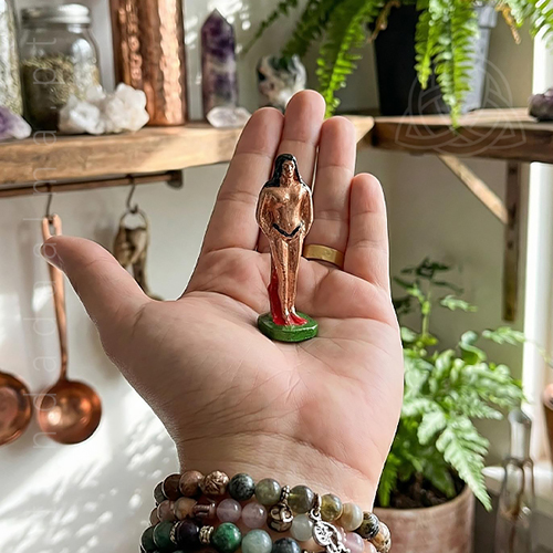 Tenda da Alma 215 Imagem de Chumbo Mini para rituais, assentamentos, devocao, imagem da pomba gira em chumbo, 500px