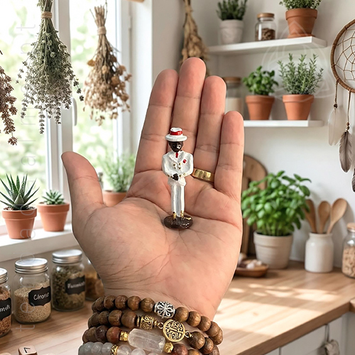 Imagem de Chumbo Mini para rituais, assentamentos, devocao, imagem de Ze Pelintra em chumbo, 500px