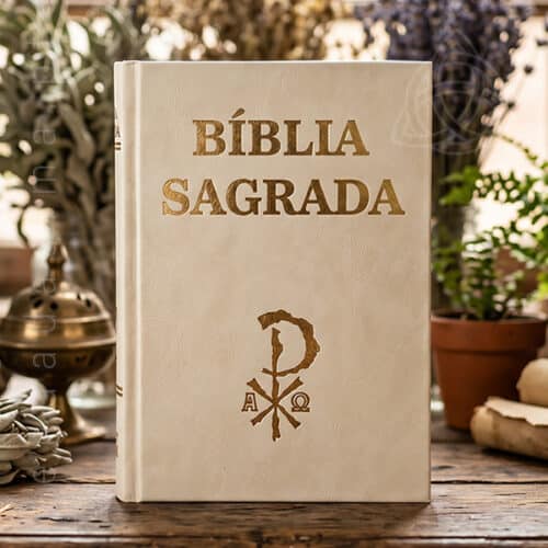 Biblia Sagrada da Editorial Missões, Capa Dura Perola, Beje