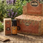 Oleo aromatico 7X7 Contra Tudo da linha organica da AUM Fragrance. Também conhecido como Essencia aromatica. Produto natural feito na Índia.