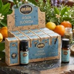 Oleo aromatico Agua Florida da linha organica da AUM Fragrance. Também conhecido como Essencia aromatica. Produto natural feito na Índia.