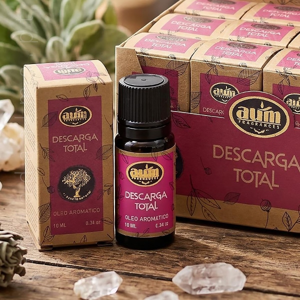 Oleo aromatico Descarga Total da linha organcia da AUM Fragrance. Também conhecido como Essencia aromatica. Produto natural feito na Índia.