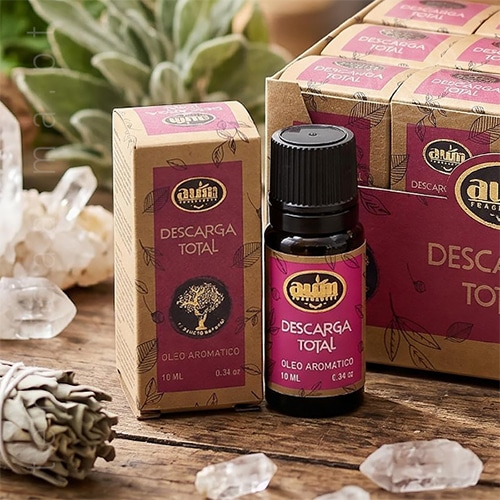 Oleo aromatico Descarga Total da linha organica da AUM Fragrance. Também conhecido como Essencia aromatica. Produto natural feito na Índia.