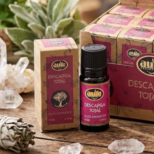 Oleo aromatico Descarga Total da linha organica da AUM Fragrance. Também conhecido como Essencia aromatica. Produto natural feito na Índia.