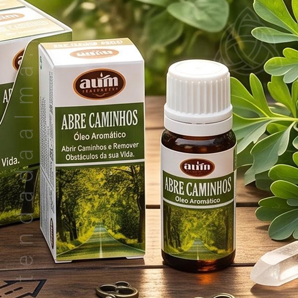 Oleo aromatico Abre Caminhos da linha standard da AUM Fragrance. Também conhecido como Essencia aromatica. Produto feito na Índia.