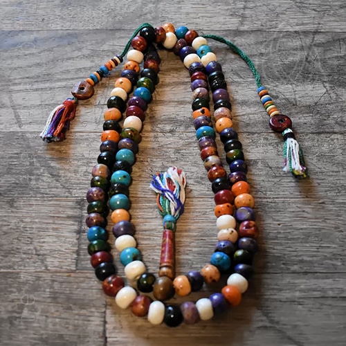 Japamala Tibetano Envelhecido Multicolorido