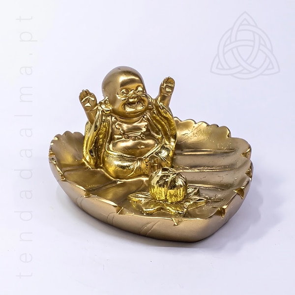 Porta Incenso Dourado de Buda