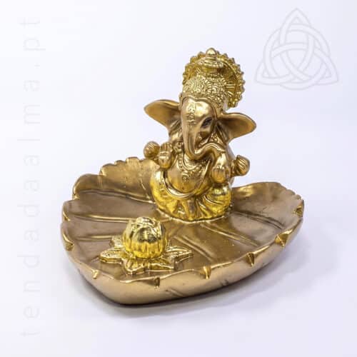 Porta Incenso Dourado de Ganesha