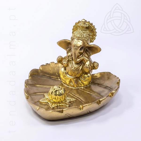 Porta Incenso Dourado de Ganesha