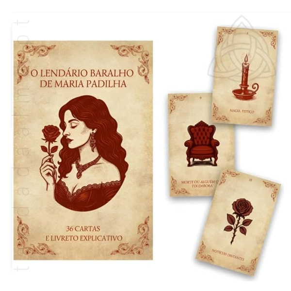 Baralho Cigano Lendário da Maria Padilha, 36 cartas com livreto, Origem Brasil