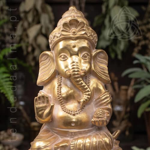 Estatueta de Ganesh alto com 25cm. Imagem adequada a exterior.