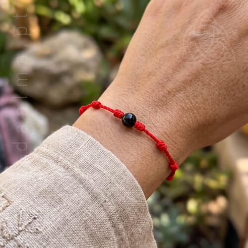 Pulseira dos 7 Nos com uma esfera de 4mm de turmalina negra