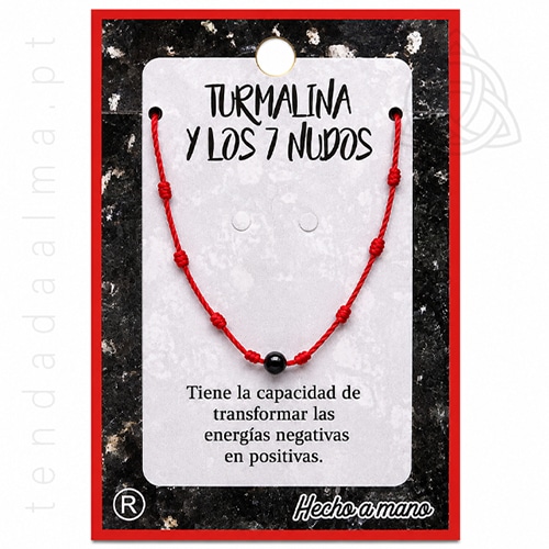 Pulseira dos 7 Nos com uma esfera de 4mm de turmalina negra