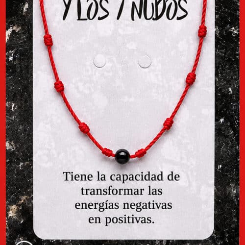 Pulseira dos 7 Nos com uma esfera de 4mm de turmalina negra
