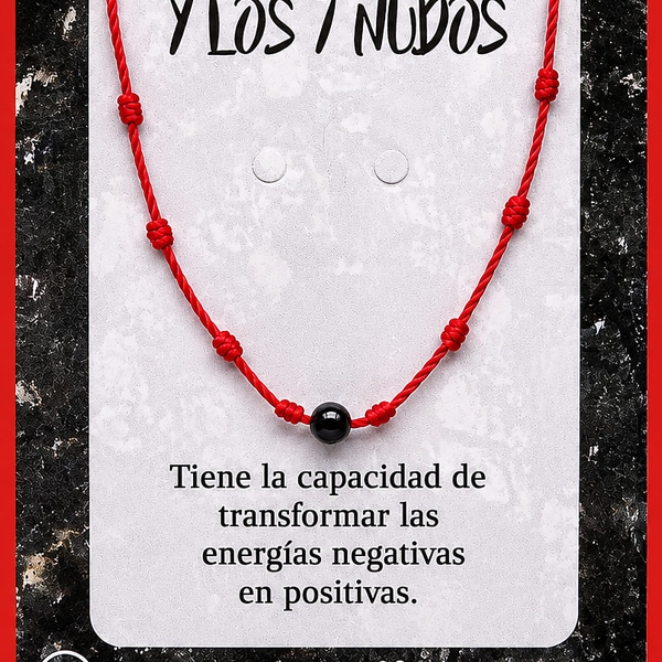 Pulseira dos 7 Nos com uma esfera de 4mm de turmalina negra