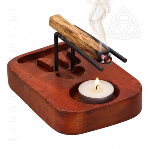 Queimador de Pau Santo, Palo Santo, em madeira de jacarandá