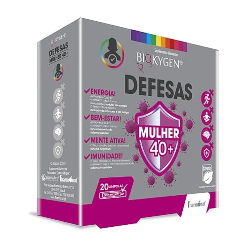 Defesas Mulher 40+ 20 ampolas bebíveis — Biokygen / Fharmonat