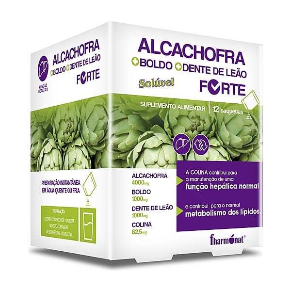 Alcachofra + Boldo + Dente-de-Leão Forte 12 saquetas — Fharmonat