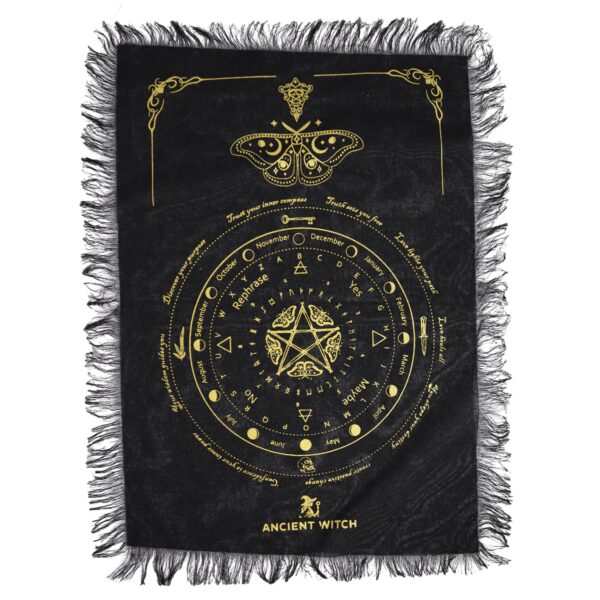 toalha adivinhacao mariposa mistica preto dourado aw