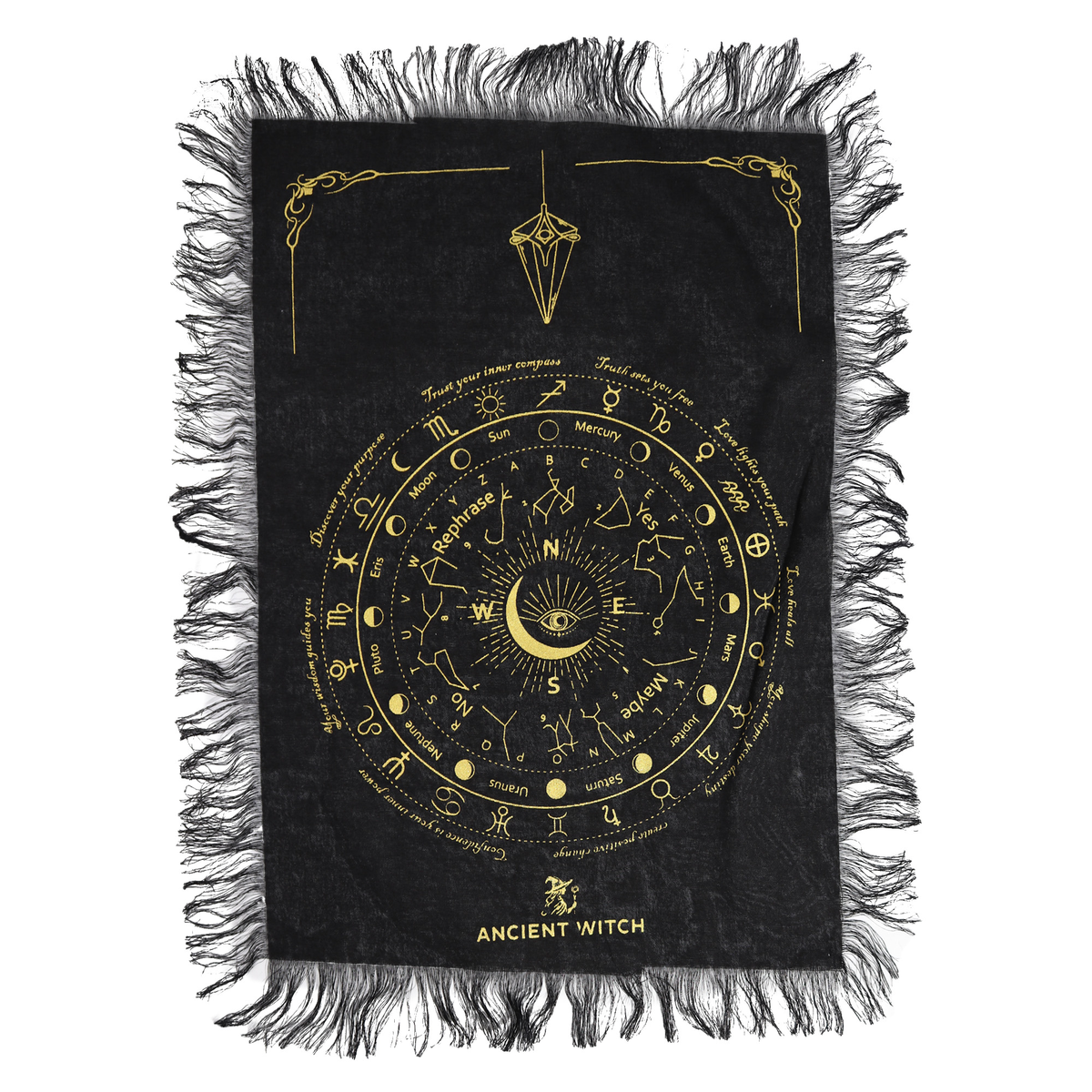 Tenda da Alma 222 toalha adivinhacao olho preto dourado aw